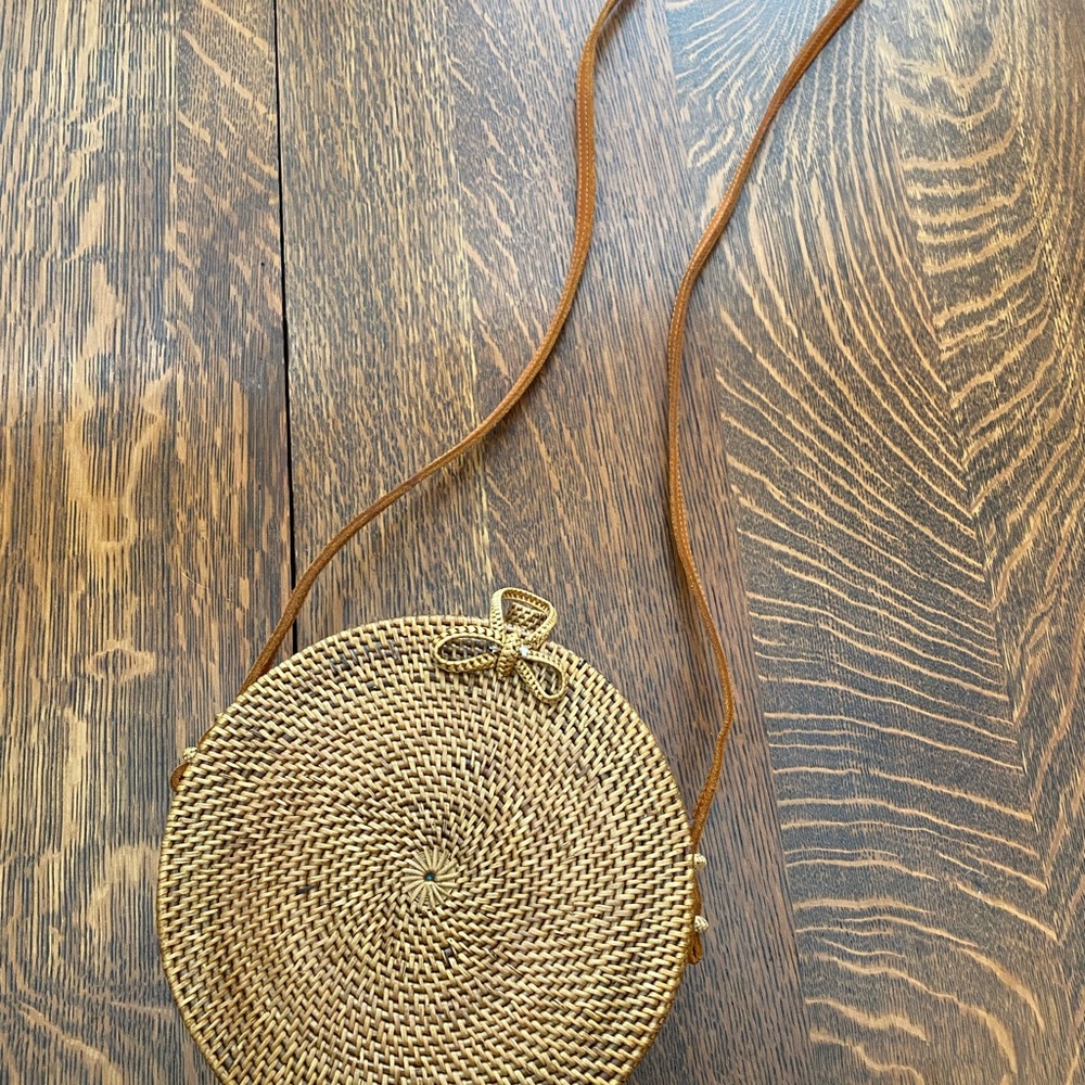 Handwoven Round Rattan Bag from Indonesia